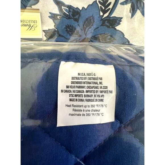 Blue and White Floral - Royal Norfolk Pattern Pot Holders - Home Collection 7" x - Picture 5 of 5